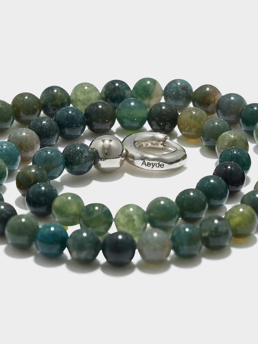 Saylor Green Agate and Palladium-Plated Necklace