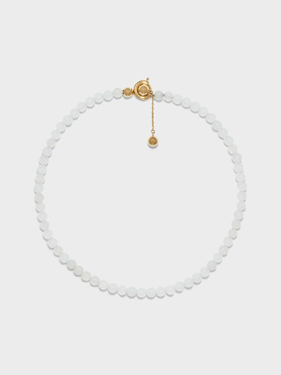 Saylor White Jade and 18kt Gold-Plated Necklace