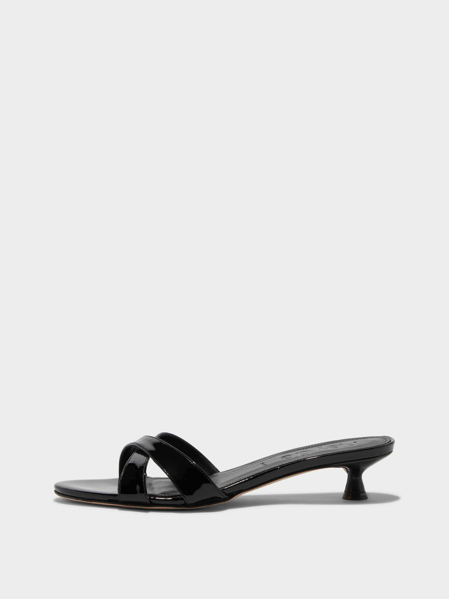 Stina Leather Kitten-Heel Sandals