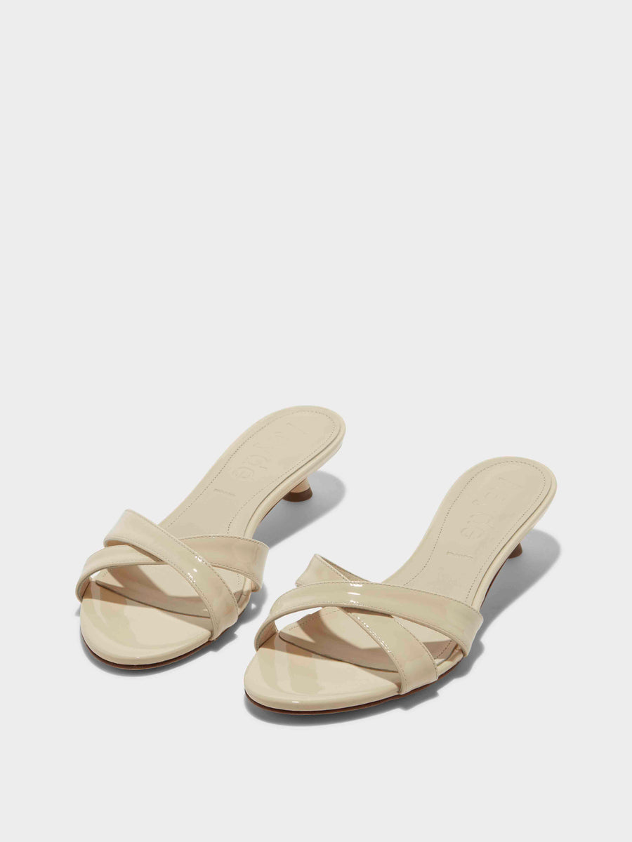 Stina Leather Kitten-Heel Sandals