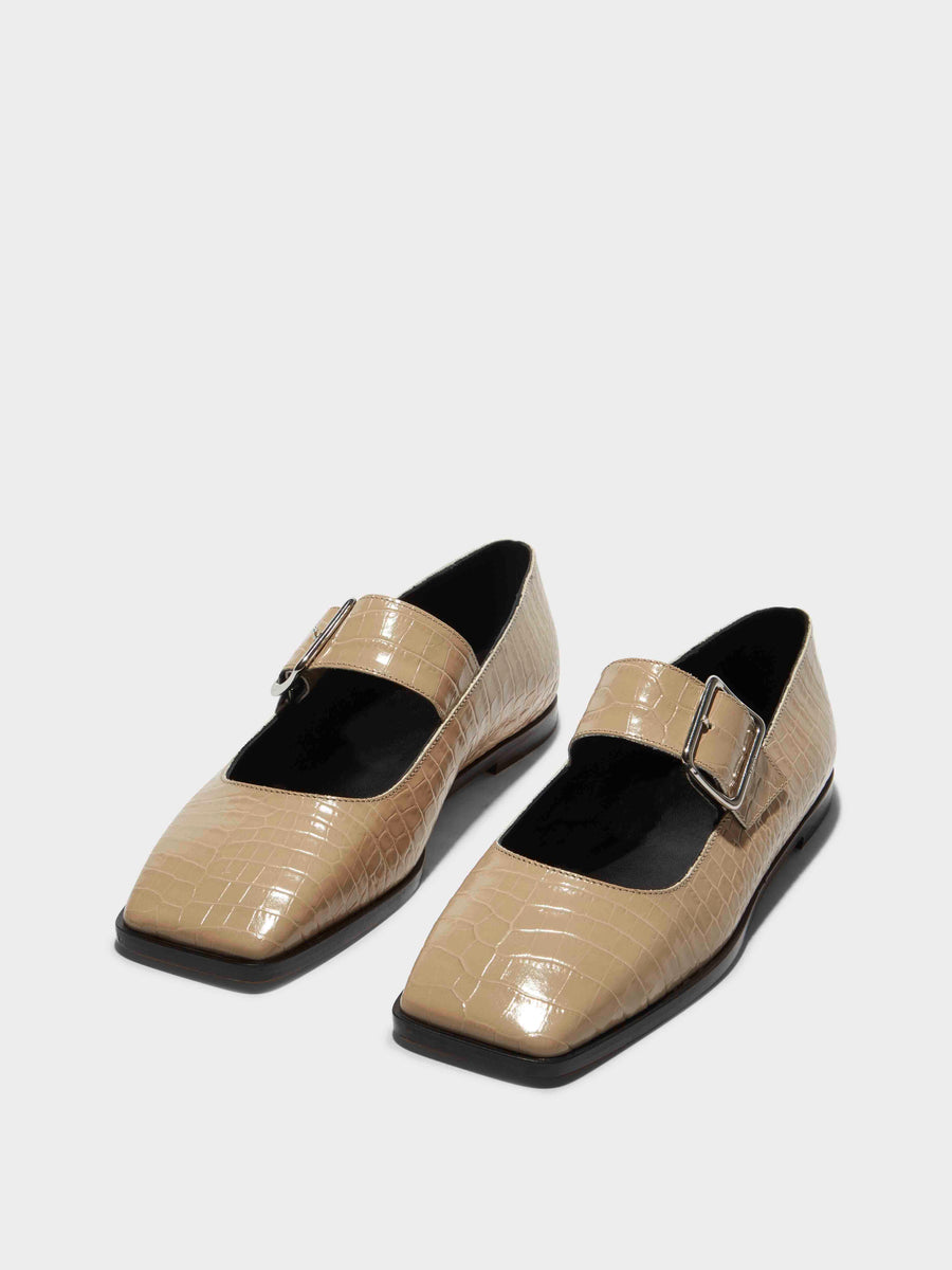 Sunny Leather Mary-Jane Flats