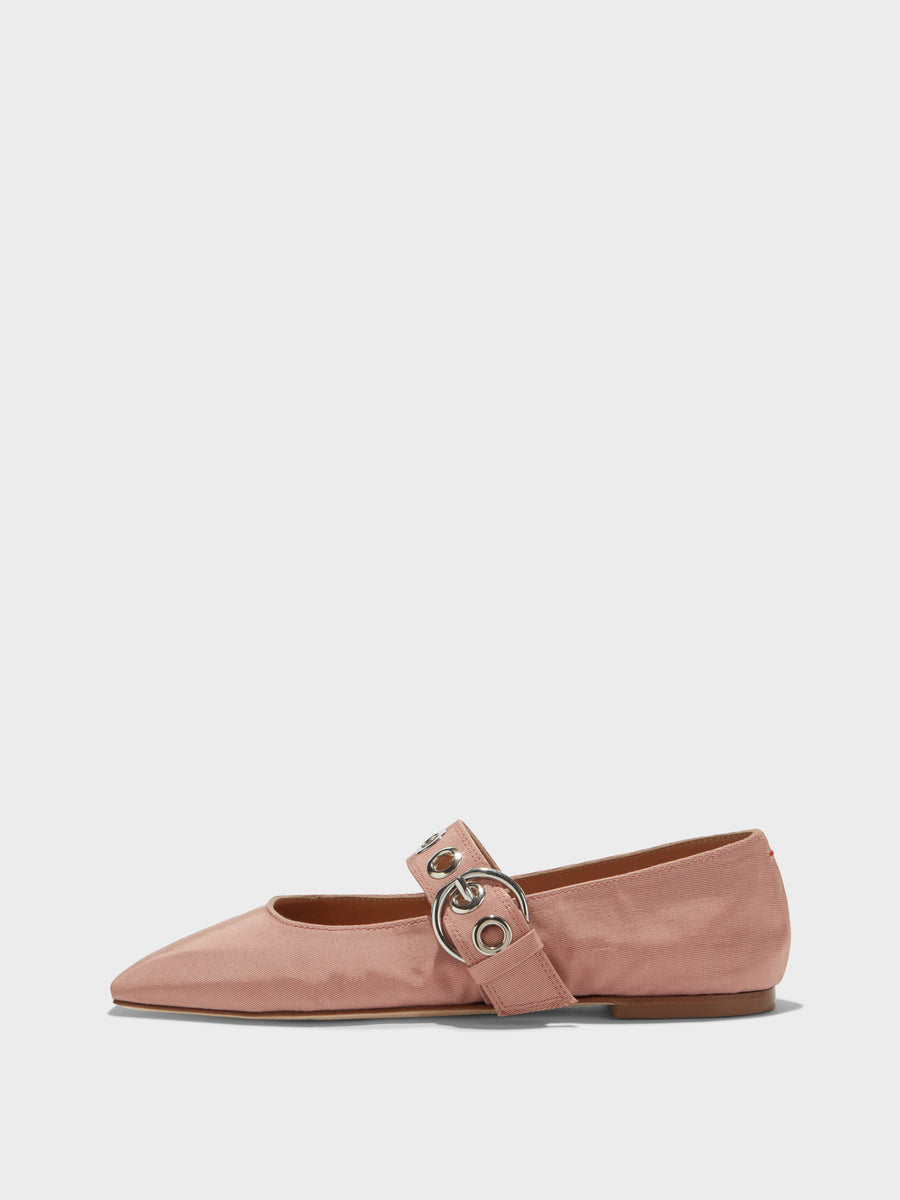 Uma Eyelet Grosgrain Mary-Janes Flats