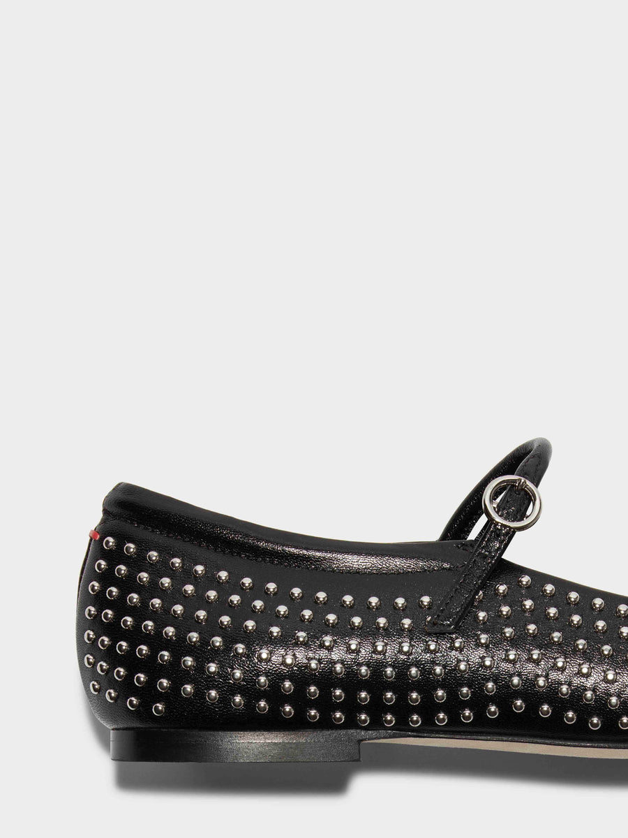 Uma Mini Stud Leather Mary-Jane Flats