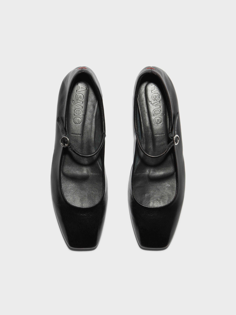 Uma Leather Mary-Jane Flats