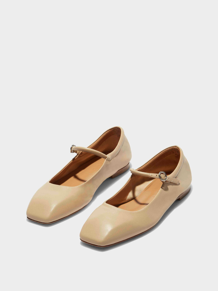 Uma Leather Mary-Jane Flats