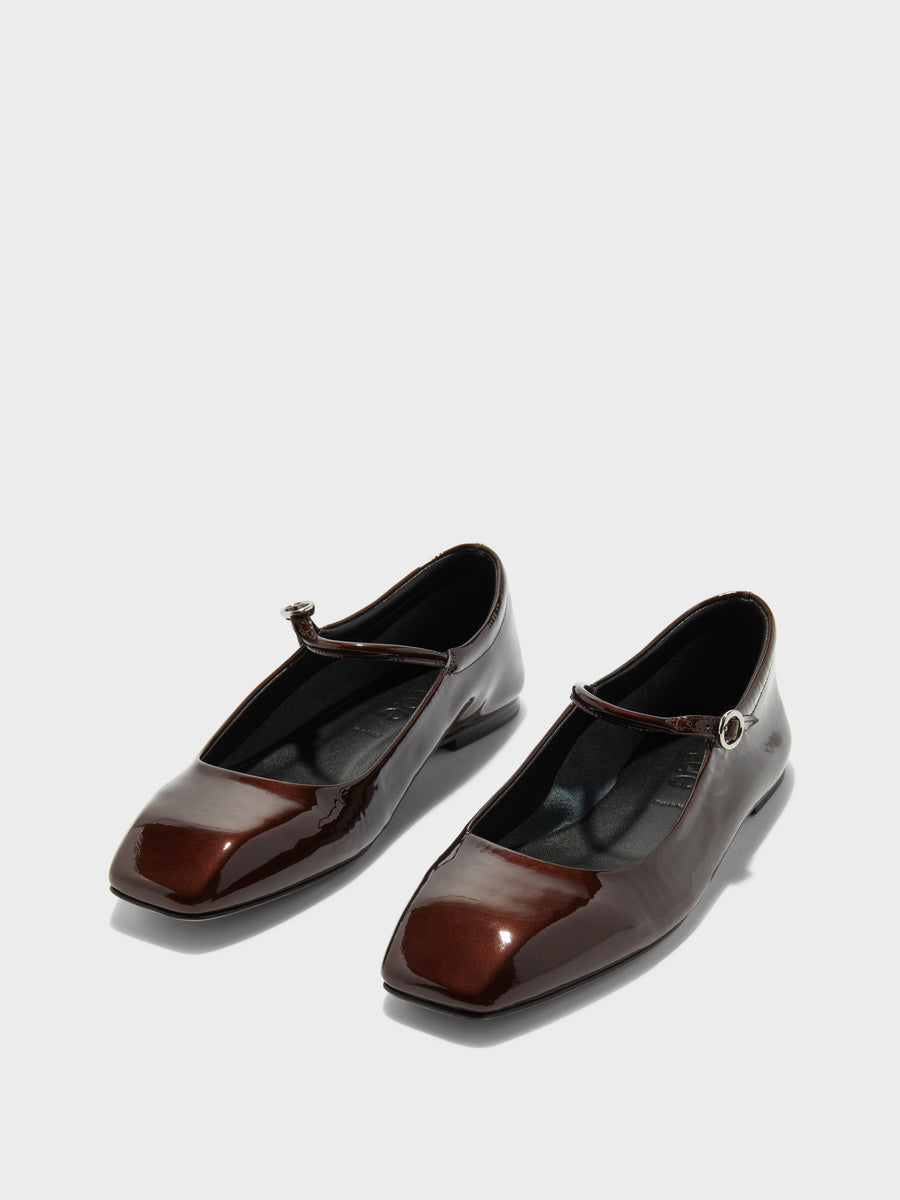 Uma Leather Mary-Jane Flats