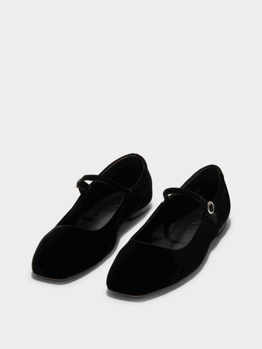 Uma Velvet Mary-Jane Flats