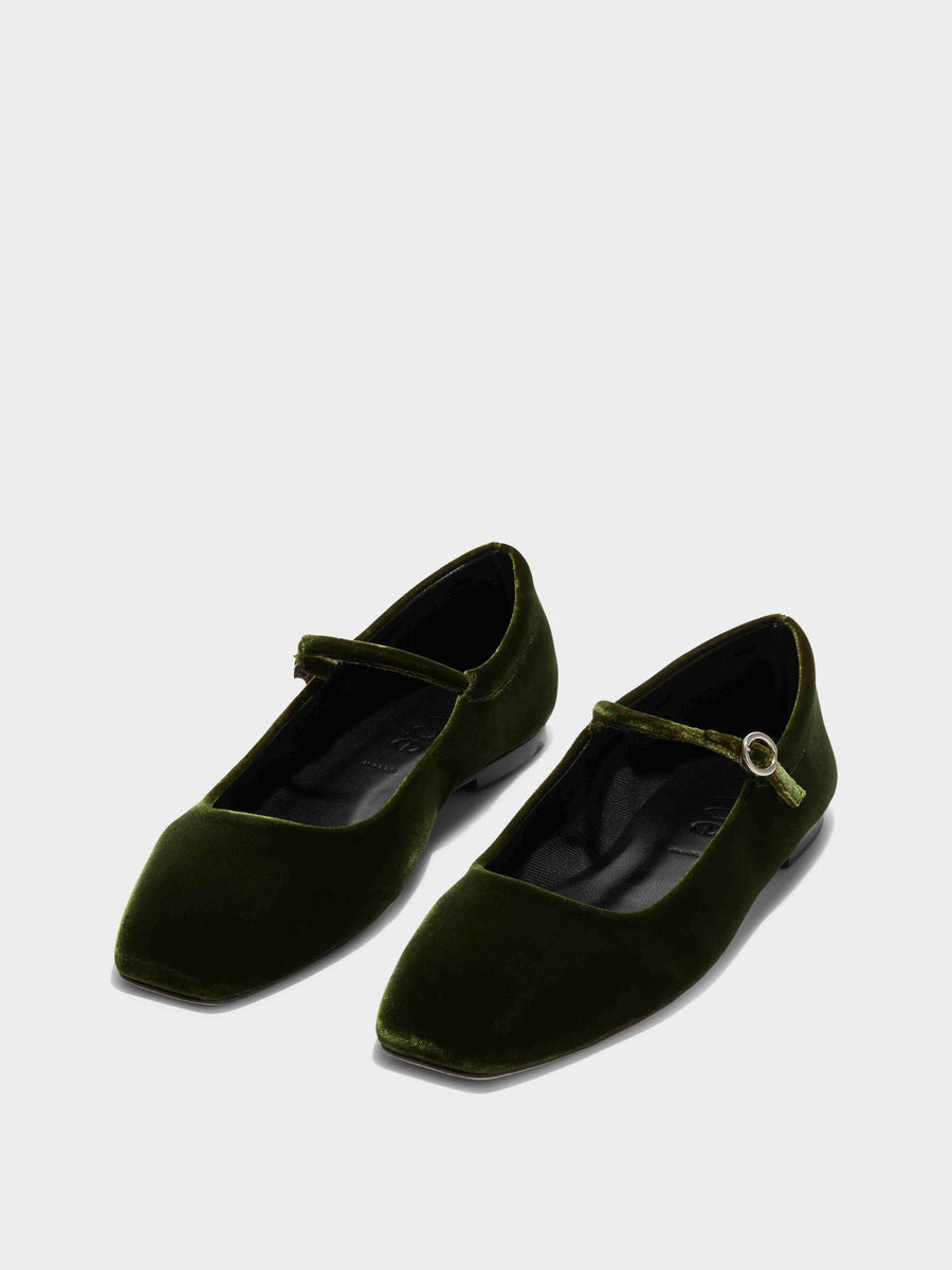 Uma Velvet Mary-Jane Flats