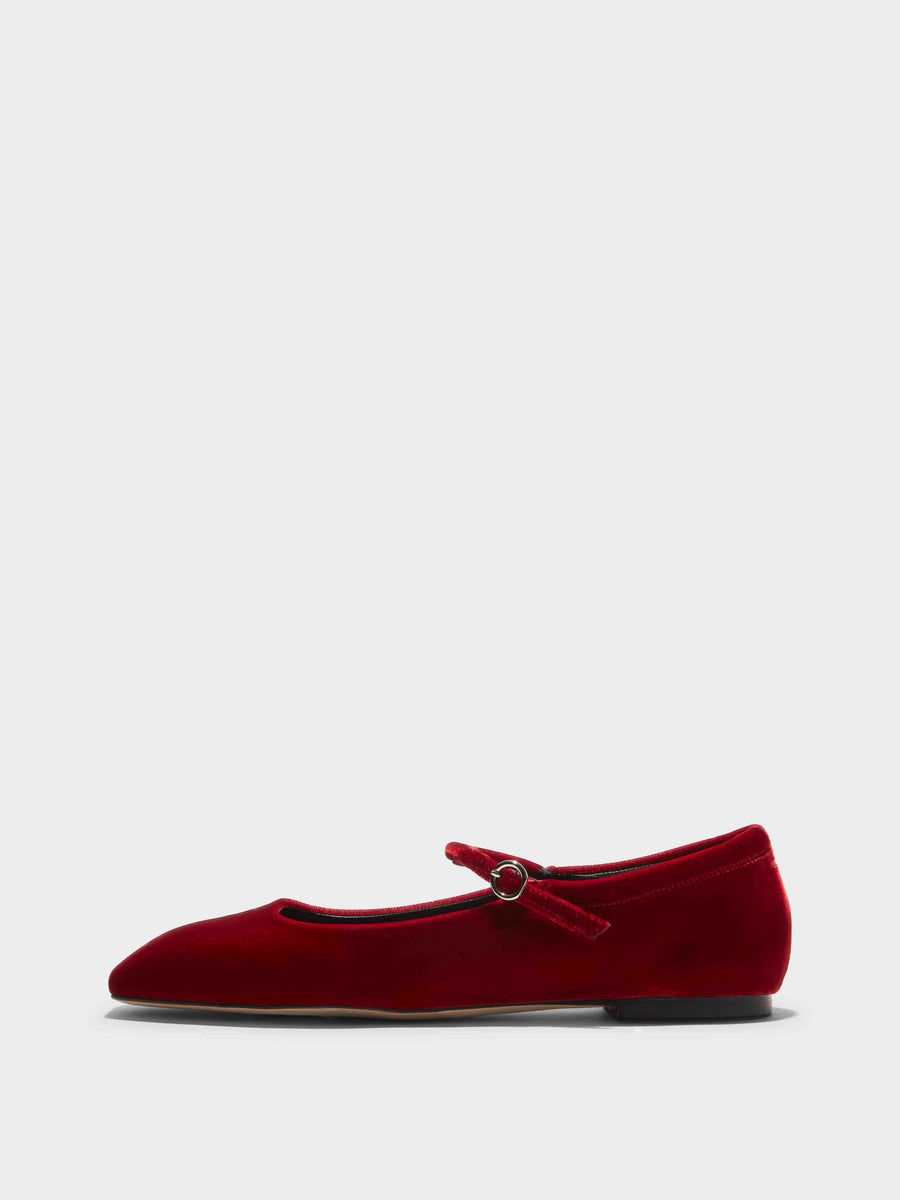 Uma Velvet Mary-Jane Flats