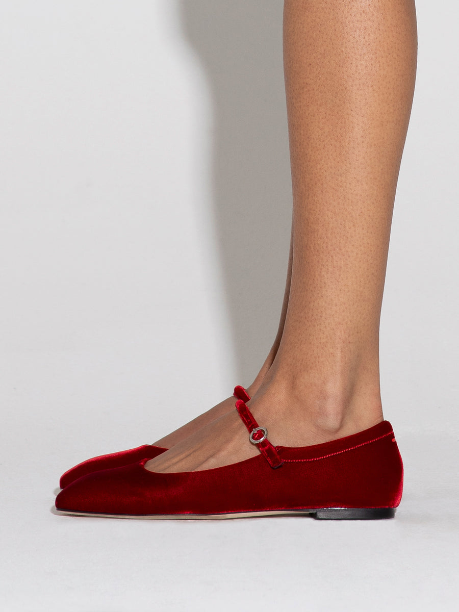 Uma Velvet Mary-Jane Flats