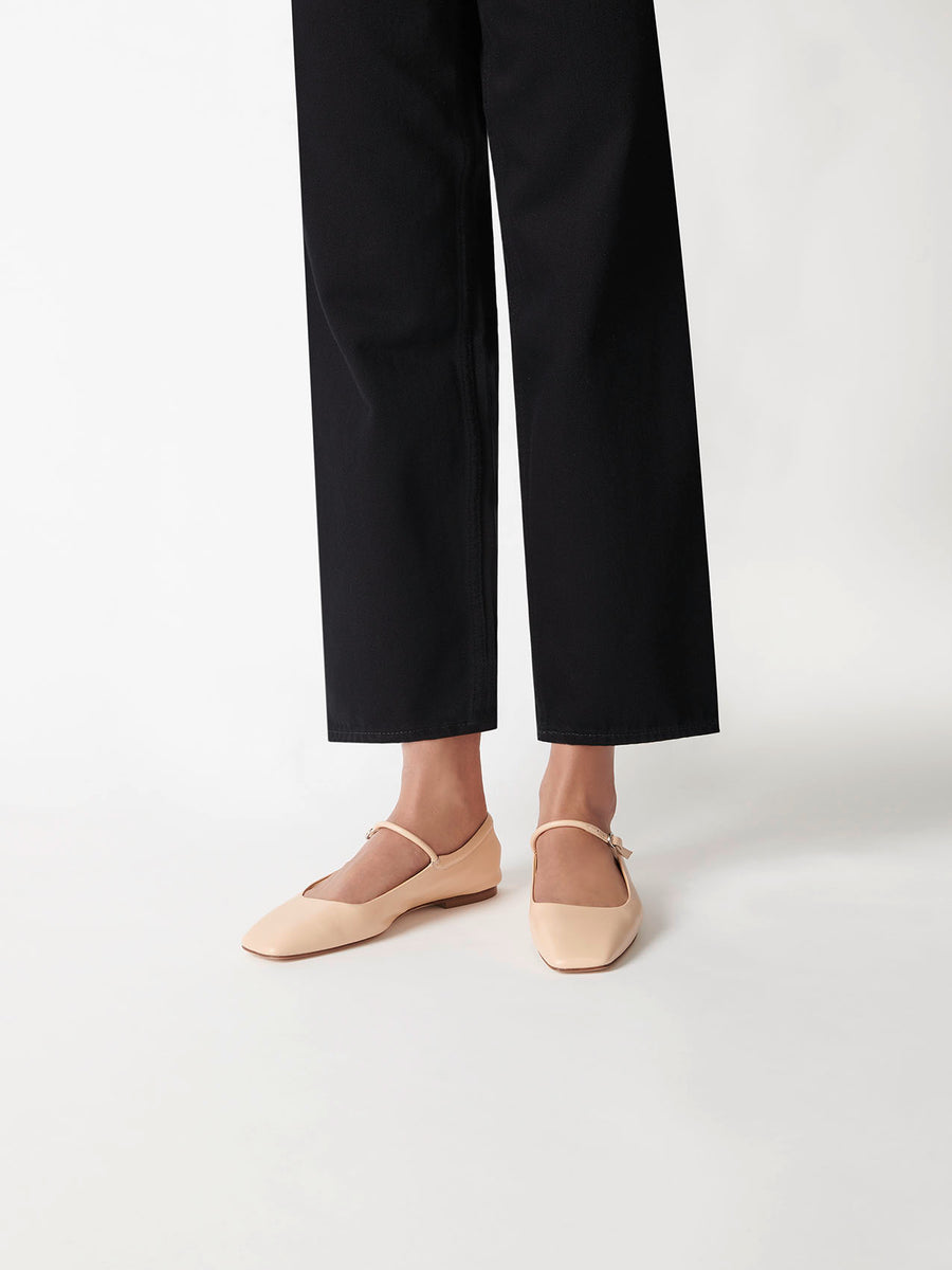 Uma Leather Mary-Jane Flats