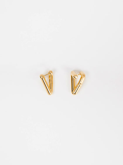 Louis Vuitton Essential V Earrings - Palladium-Plated Hoop