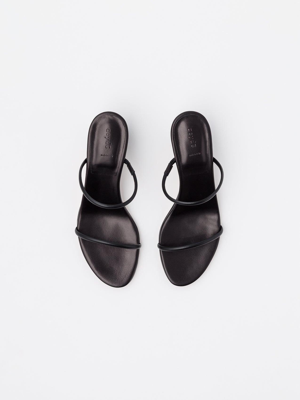 Aeyde | ANNI Black Leather Heeled Slide